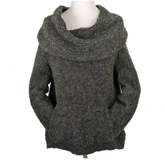 Anthropologie Sweater Angel of the North Womens Small Gray Boucle Cowl Neck - Picture 1 of 6